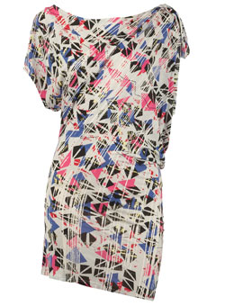 Dorothy Perkins 80s print asymmetric tunic