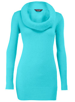 Aqua cowl neck jumper