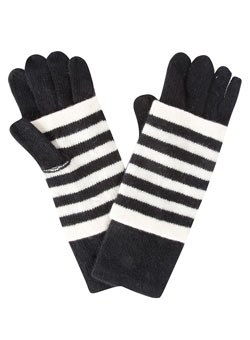 Black and cream 2 in 1 gloves