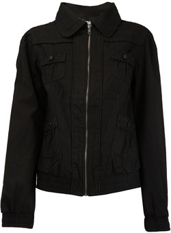 Black canvas bomber jacket