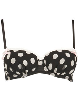 Dorothy Perkins Black chiffon spot bra