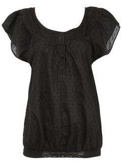 Dorothy Perkins Black crochet bubble top