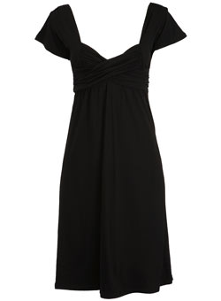 Black crossover jersey dress