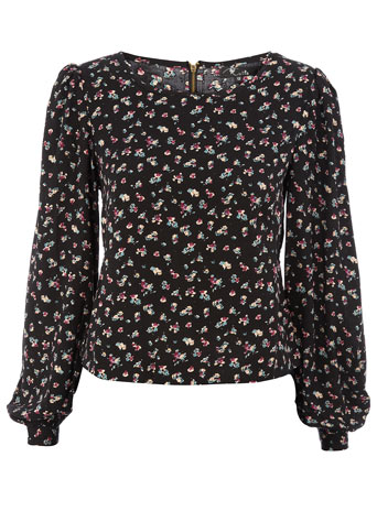 Dorothy Perkins Black ditsy print blouse DP65000391