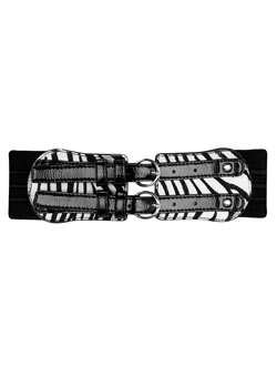 Black double buckle belt