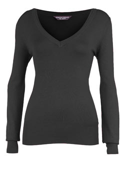 Black double neck trim jumper