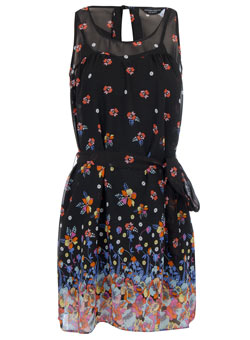 Dorothy Perkins Black floral border print tunic