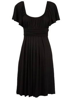 Black flutter scoop dress