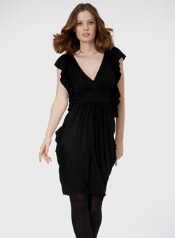 Black flutter sleeve dress