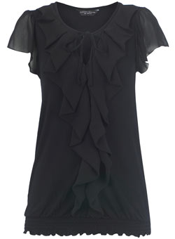 Dorothy Perkins Black frill top