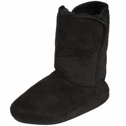 Black fur trim ankle boots