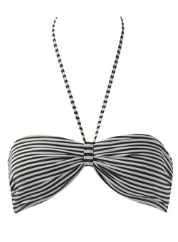 Dorothy Perkins Black/grey bandeau bikini top