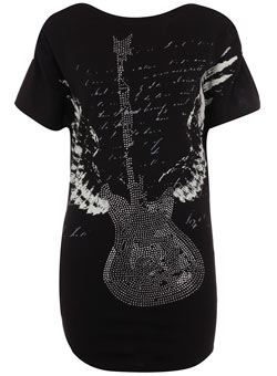 Dorothy Perkins Black guitar lace back top