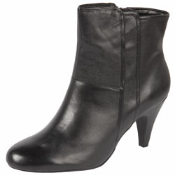 Black leather ankle boots