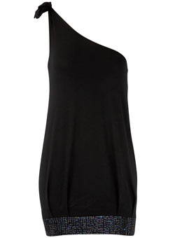 Dorothy Perkins Black one shoulder tunic