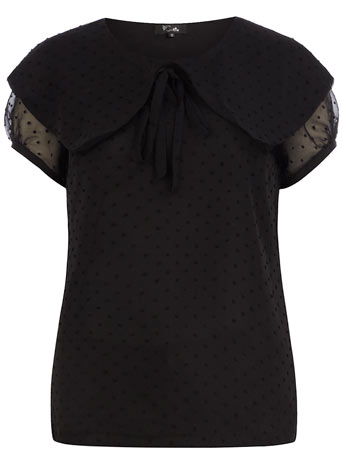 Dorothy Perkins Black overlapping spot blouse DP65000717