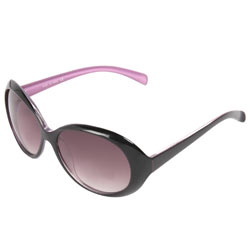 Black round plastic sunglasses