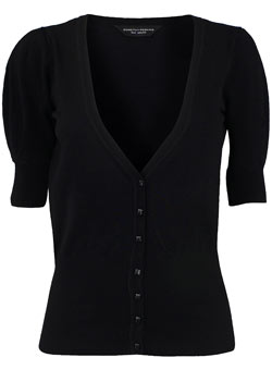 Black ruched sleeve cardigan