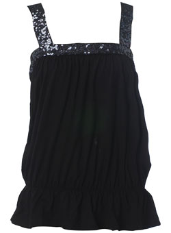 Dorothy Perkins Black sequin bow back top