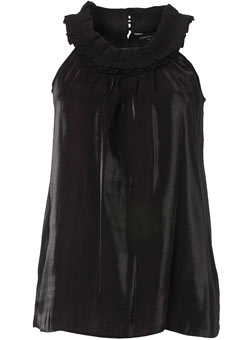 Dorothy Perkins Black shimmer plait top