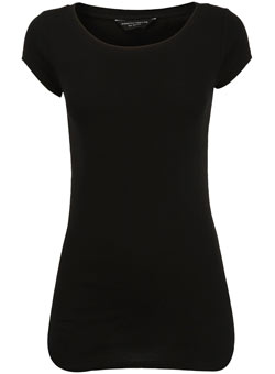 Black slash neck top