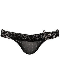 Black spot butterfly thong