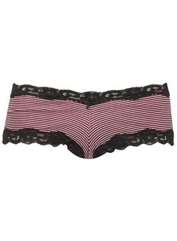 Black stripe lace short