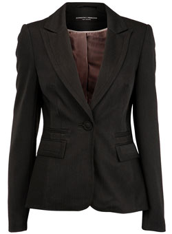 Dorothy Perkins Black striped 1 button jacket