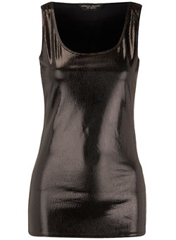 Dorothy Perkins Black wet look vest