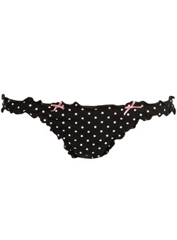 Black/white ruch spot thong