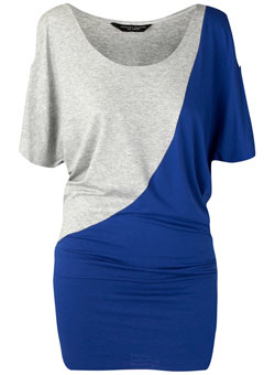 Blue/grey colour block top