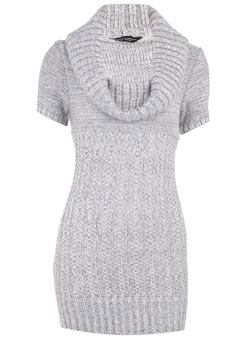 Blue/grey cowl neck jumper