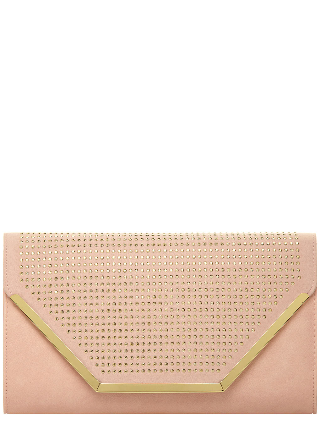 Blush studd structured clutch 18344155