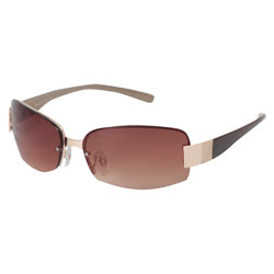 Brown rimless sunglasses