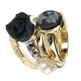 Cameo stack ring set