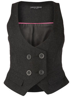 Charcoal flannel waistcoat