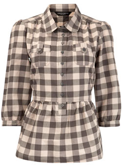 Dorothy Perkins Check tie back shirt