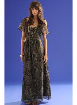 Choc animal print maxi dress