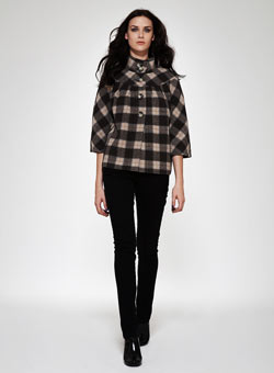 Choc check swing coat