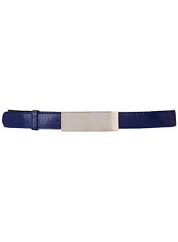 Cobalt metal plate jean belt