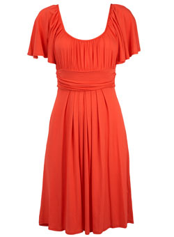 Coral flutter scoop dress