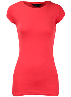 Dorothy Perkins Coral short sleeve crew top