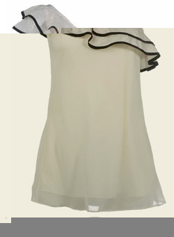 Dorothy Perkins Cream asymmetrical frill top