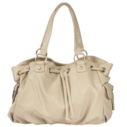 Cream buckle duffle bag