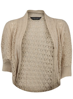 Cream cable stitch shrug