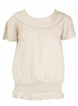 Dorothy Perkins Cream crochet trim top