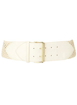 Dorothy Perkins Cream crochet waist belt