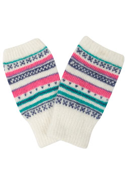 Cream Fair Isle handwarmers
