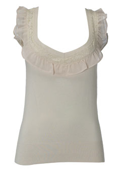 Dorothy Perkins Cream lace trim tank top