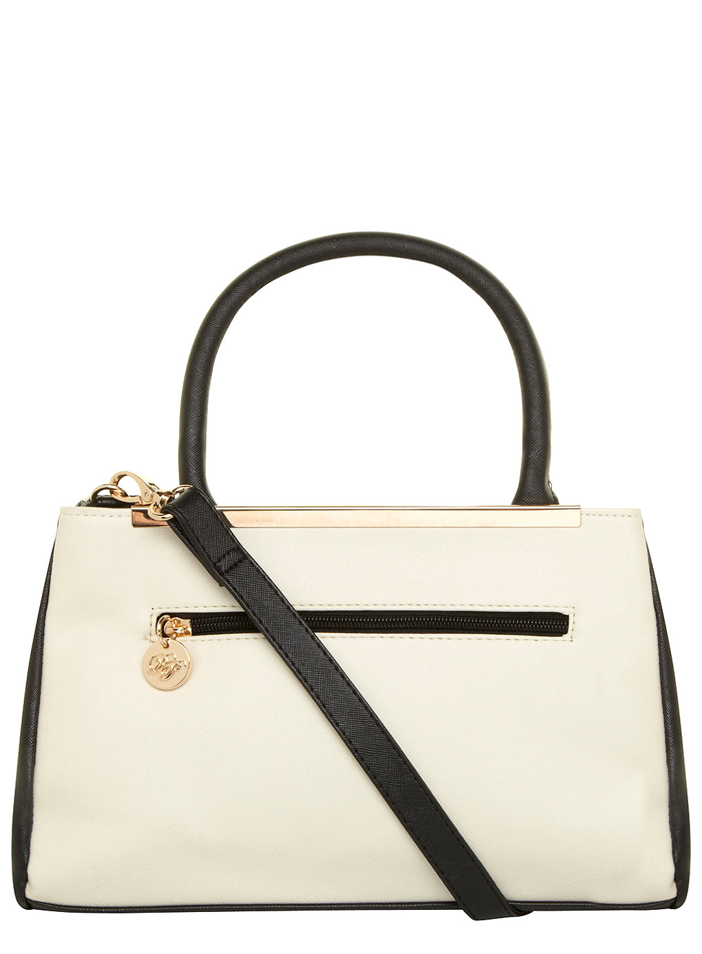 Cream mini compartment tote 18343184